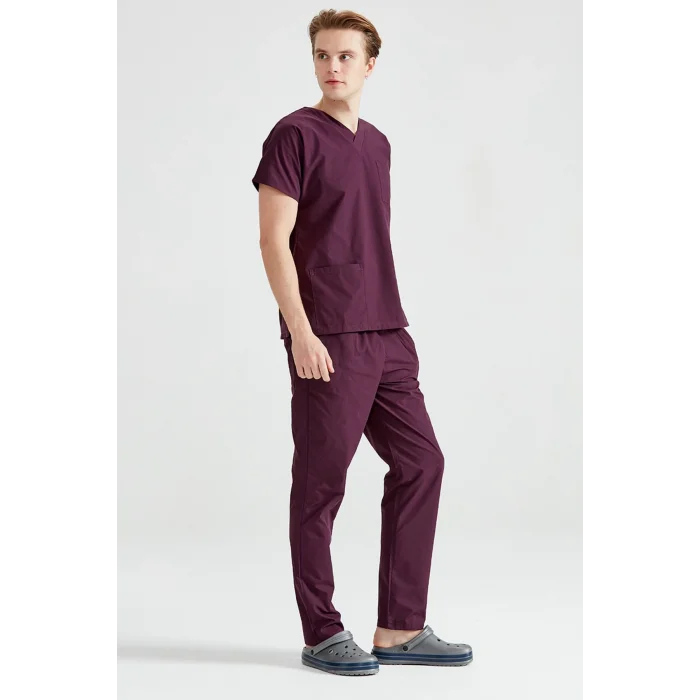 Mürdüm Set Terikoton Thin Fabric Dr. Greys Fit Uniform