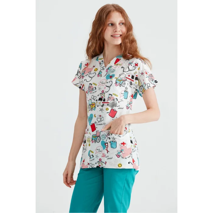 Womens White Patterned Lycra One-Piece Top