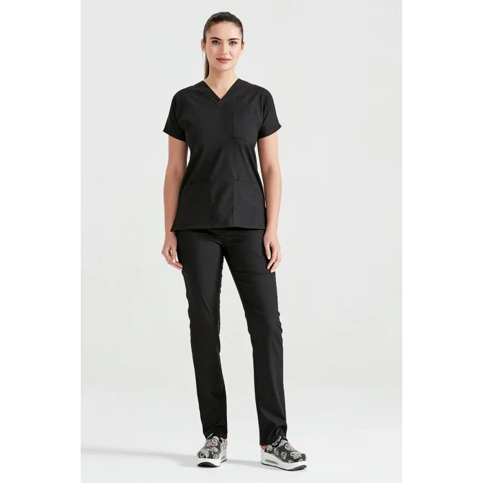Black Team Terry Cotton Thin Fabric Dr. Greys Fit Uniform