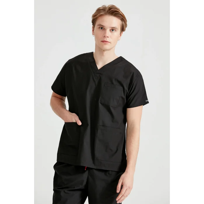 Black Team Terry Cotton Thin Fabric Dr. Greys Fit Uniform