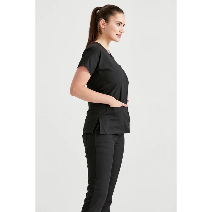 Black Team Terry Cotton Thin Fabric Dr. Greys Fit Uniform