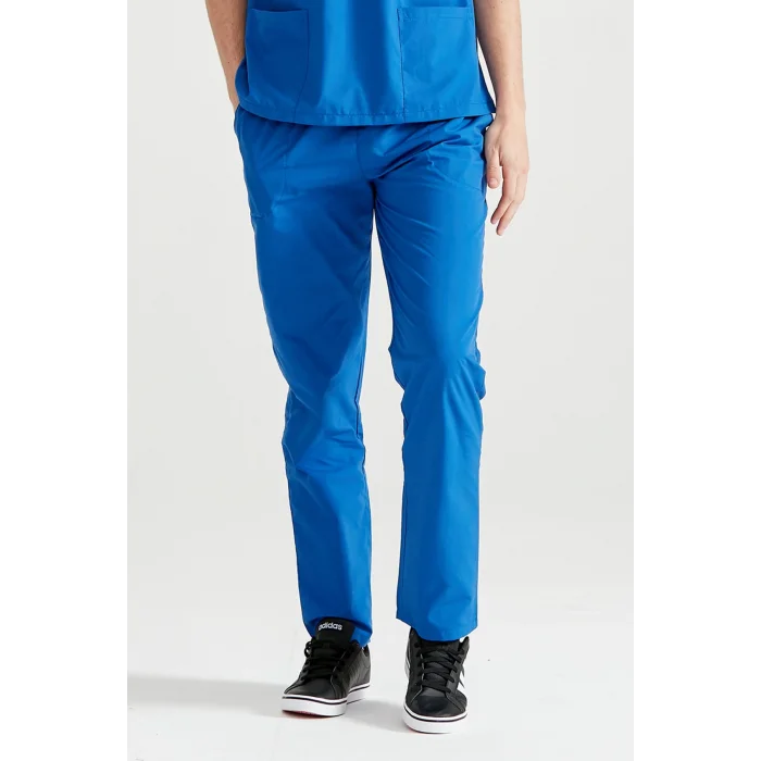 Terikoton İnce Kumaş Tek Alt Dr. Greys Kesim Saks Mavi