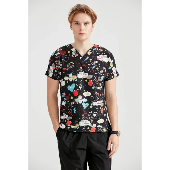 Siyah Ambulans Desenli Likralı Takım Dr Greys Kesim Forma