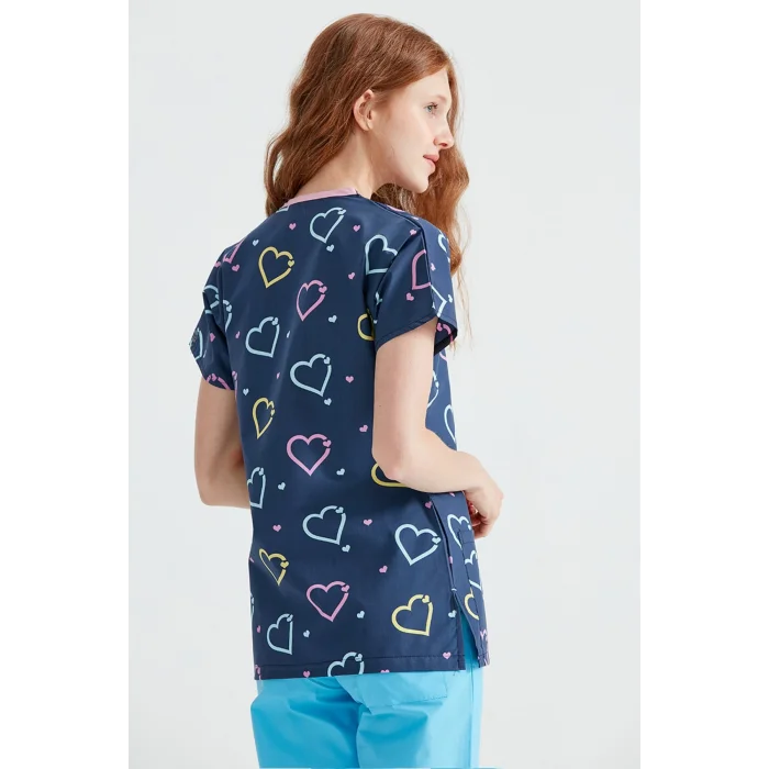 Colorful Square Patterned Set Terikoton Thin Fabric Dr. Greys Cut Uniform