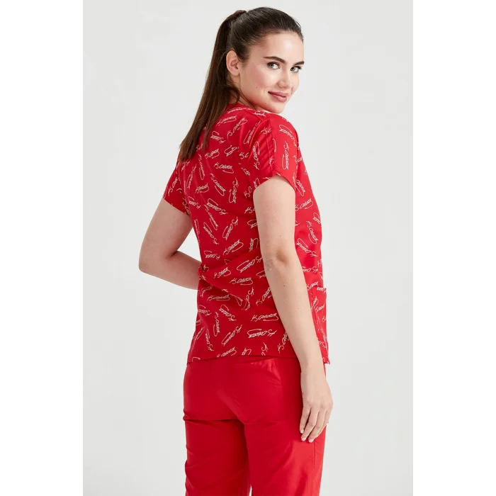 Kırmızı Atatürk Imza Desenli Takım Terikoton Ince Kumaş Kesim Forma