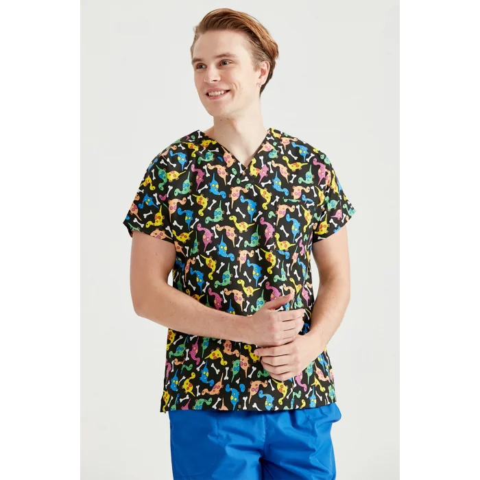 Dinazor Desenli Takım Terikoton Ince Kumaş Dr Greys Kesim Forma