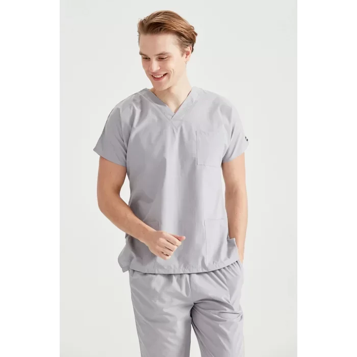 Açık Gri Renk Tek Üst Terikoton Kumaş Dr Greys Kesim