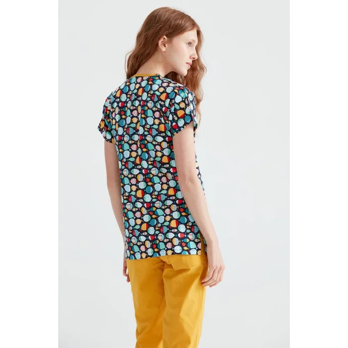 Fish Patterned Surgical Set Lycra Fabric V Neck Uniform