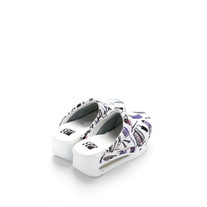 Beyaz Berber Desenli Sabo Ortapedik Terlik