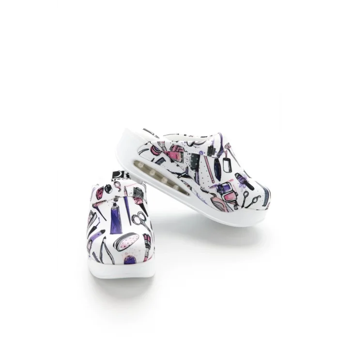 Beyaz Berber Desenli Sabo Ortapedik Terlik