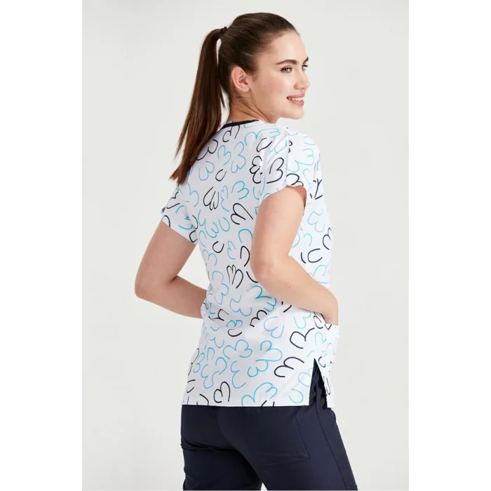 Büyük Kalp Desenli Tek Üst Terikoton İnce Kumaş Forma