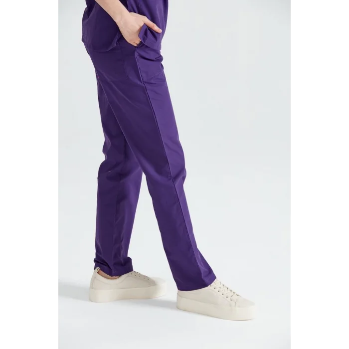 Terikoton İnce Kumaş Cerrahi Tek Alt Dr. Greys Kesim Mor Renkli