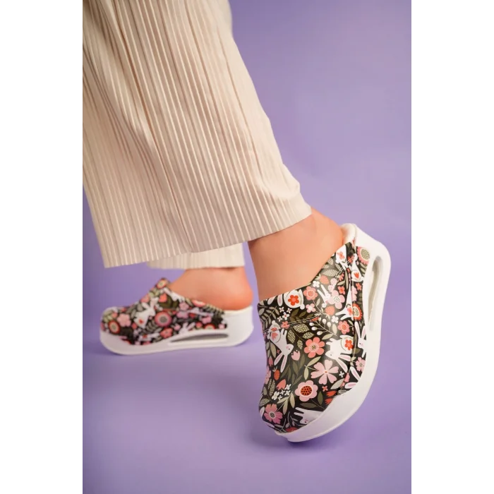 Çicek Desenli Sabo Ortapedik Terlik