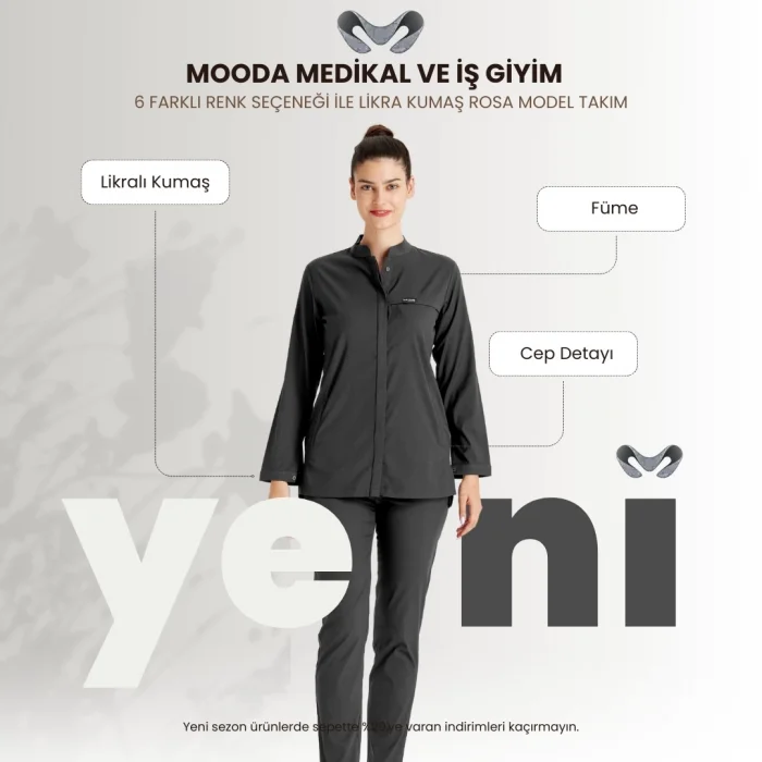 Füme Renk Rosa Model Likralı Kumaş Tek Renk Takım Forma