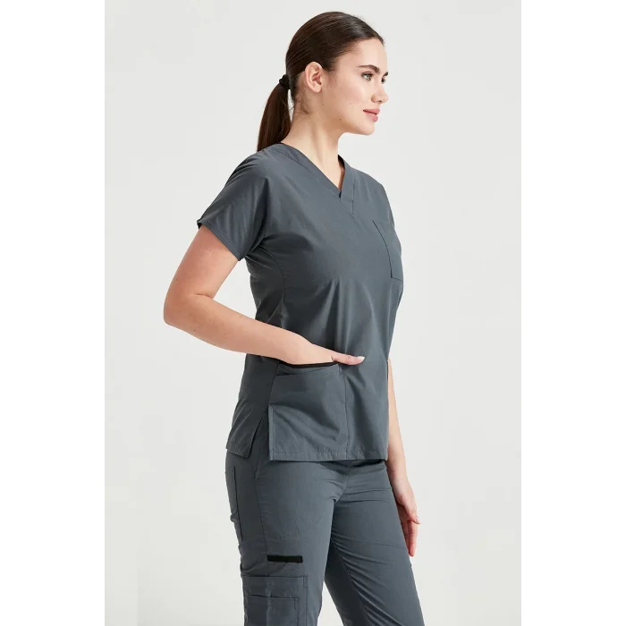 Füme Renk Tek Üst Likra Kumaş Dr Greys Kesim