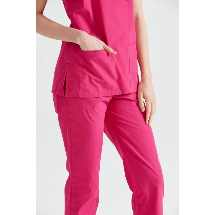 Renkli Cerrahi Forma Tek Alt Fuşya Terikoton İnce Kumaş Dr. Greys Kesim