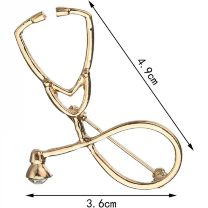 Gold Steteskop Doktor Aksesuar Broş