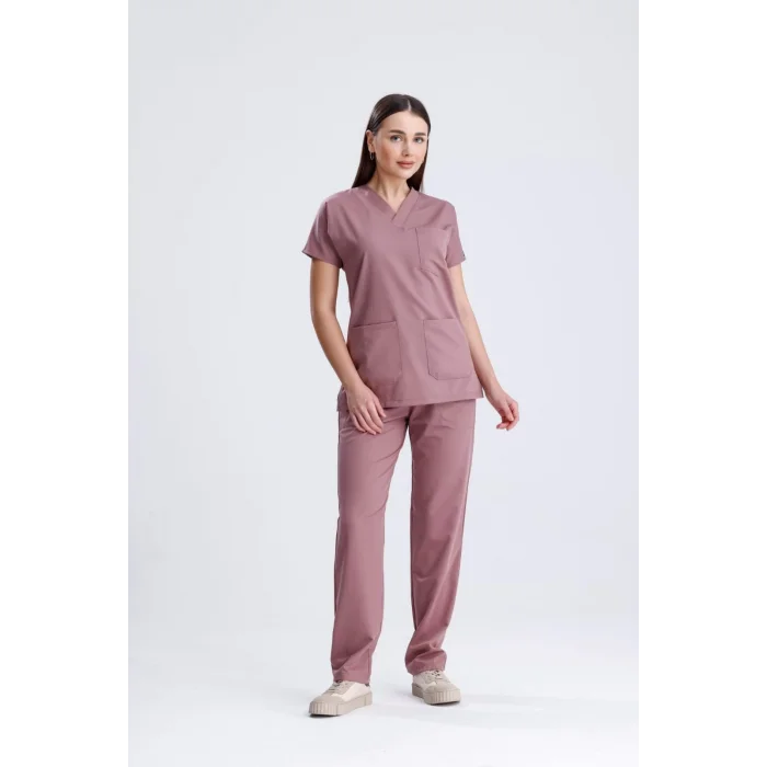 Gül Kurusu Dosaline Takım Likra Kumaş V Yaka Cerrahi Forma