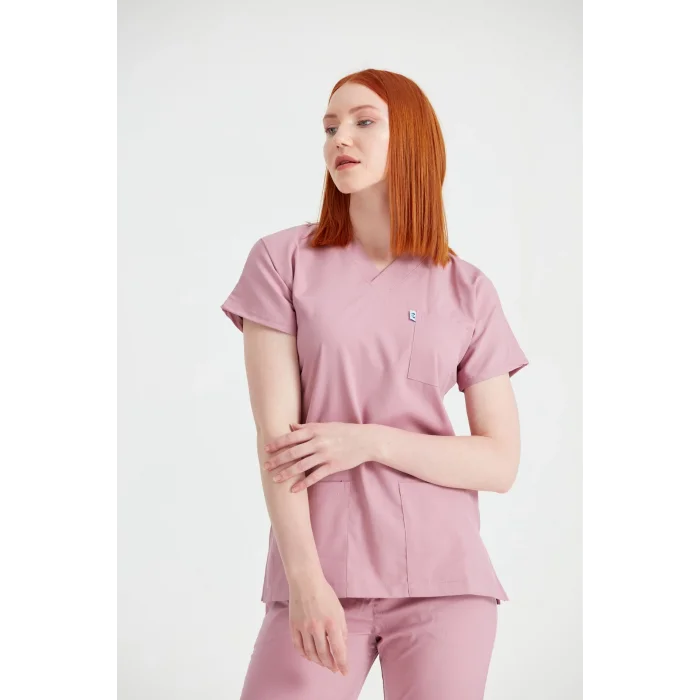 Gül Kurusu Renk Tek Üst Likra Kumaş Dr Greys Kesim