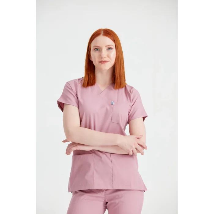 Gül Kurusu Renk Tek Üst Likra Kumaş Dr Greys Kesim