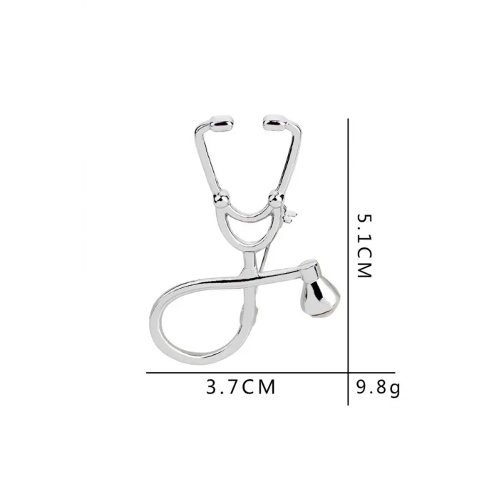 Gümüş Steteskop Doktor Aksesuar Broş