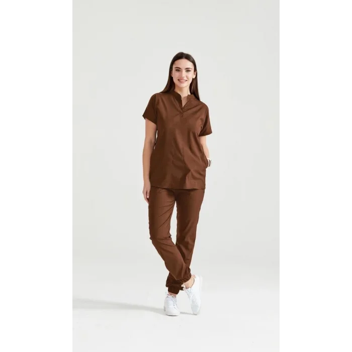 Kahve Renk Perla Model Takım Likra Kumaş Tek Renk Forma