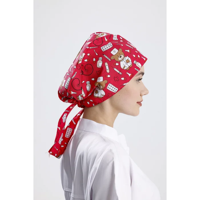 Kırmızı Ayıcık Desenli Cerrahi Bone