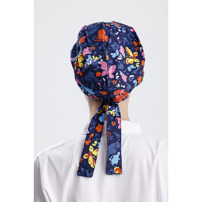 Lacivert Kelebek Desenli Cerrahi Bone