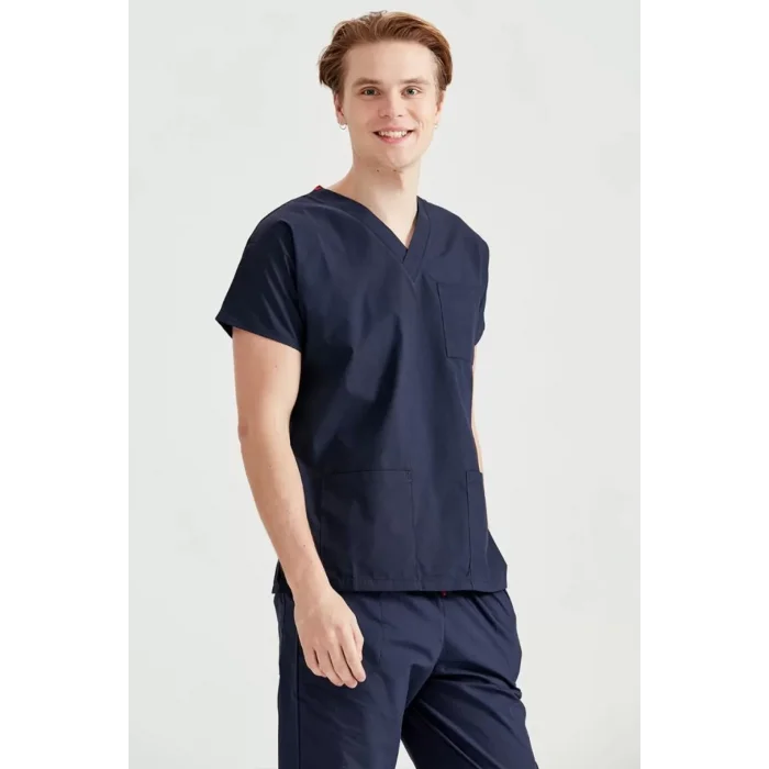 Lacivert Renk Tek Üst Likra Kumaş Dr Greys Kesim