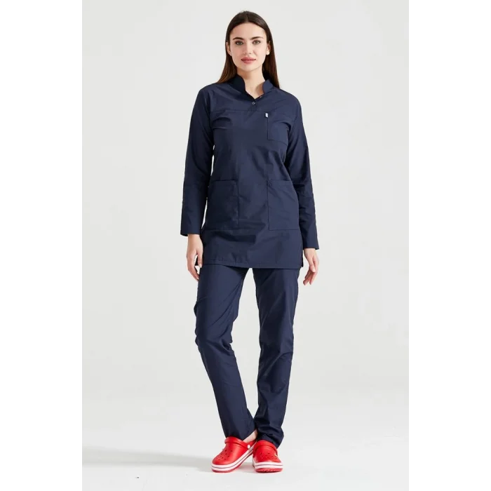 Lacivet Cerrahi Tesettür Takım Terikoton İnce Kumaş Hakim Yaka Forma