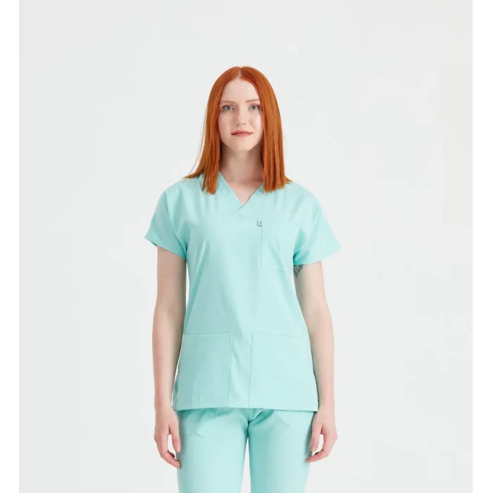 Mint Yeşili Renk Tek Üst Likra Kumaş Dr Greys Kesim