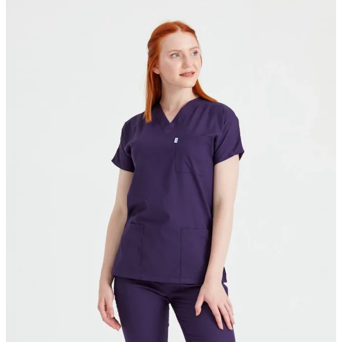 Mor Renk Tek Üst Likra Kumaş Dr Greys Kesim