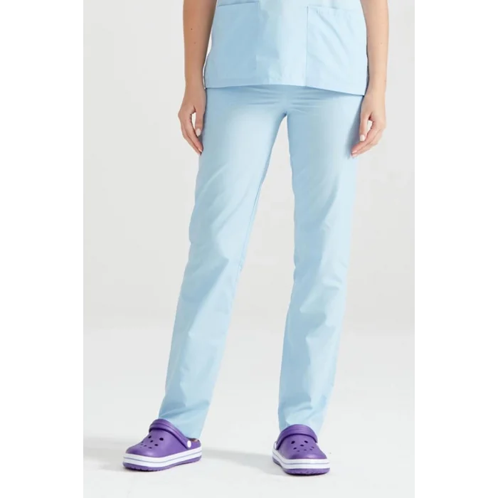 Açık Mavi Tek Alt Pantolon Terikoton İnce Kumaş