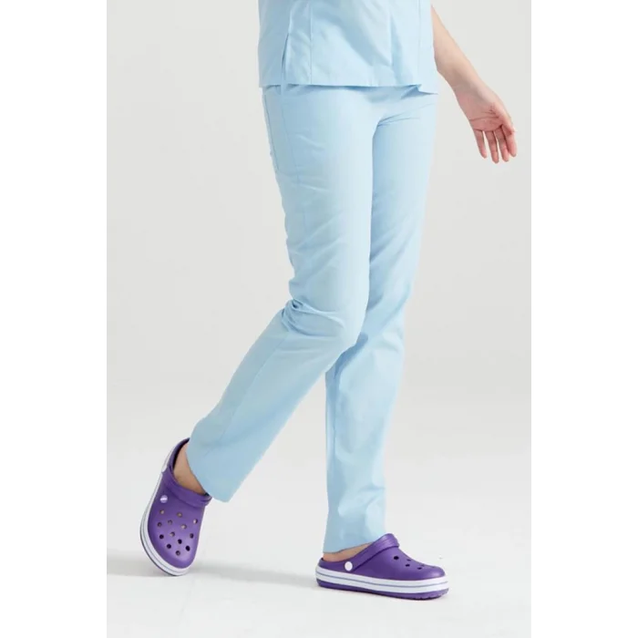 Açık Mavi Tek Alt Pantolon Terikoton İnce Kumaş