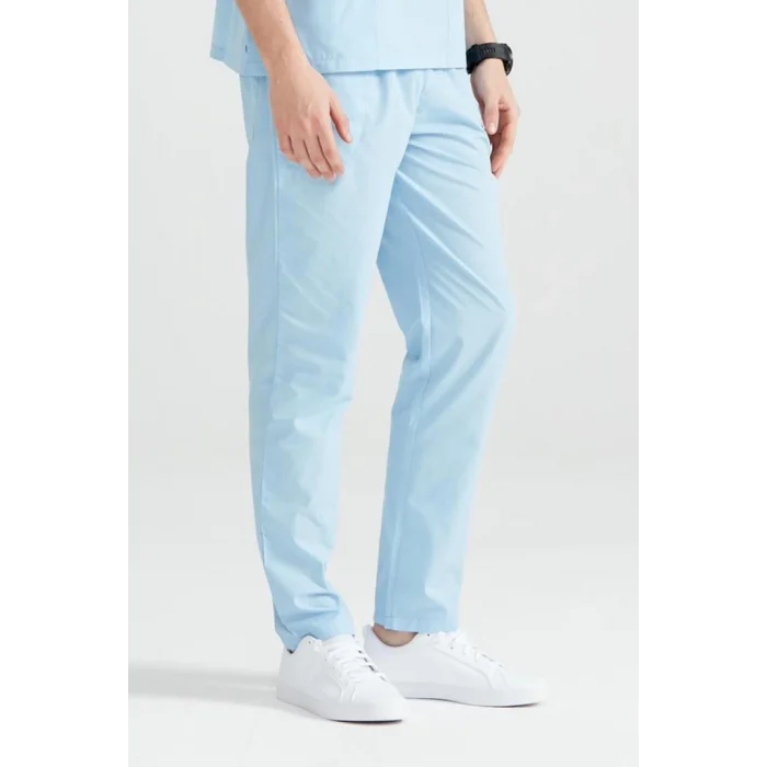 Açık Mavi Tek Alt Pantolon Terikoton İnce Kumaş