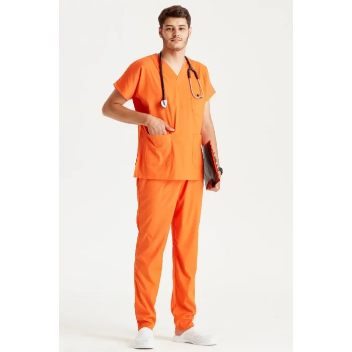 Orange Lycra Surgical Set V Neck Form