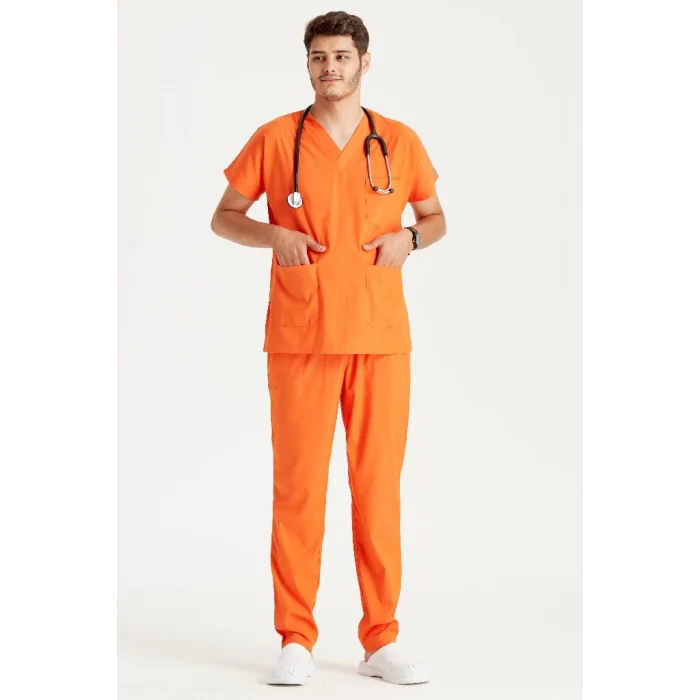 Orange Lycra Surgical Set V Neck Form