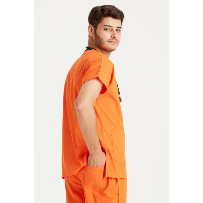 Orange Lycra Surgical Set V Neck Form