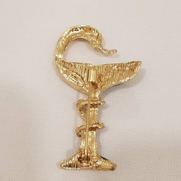 Yeşil Mineli Eczacılık Amblemi Broş