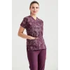Unisex Purple Camouflage Patterned Set made of Terikoton Thin Fabric Dr Greys Cut Form