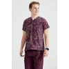 Unisex Purple Camouflage Patterned Set made of Terikoton Thin Fabric Dr Greys Cut Form