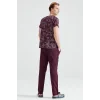 Unisex Purple Camouflage Patterned Set made of Terikoton Thin Fabric Dr Greys Cut Form
