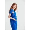 Temizlik Personeli Forması Scrubs Likralı Takım Sağlık Bakanlığı Uyumlu-Dazzling Blue