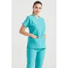 Benetton Green Color Surgical Suit Terikoton Thin Fabric V Neck Form
