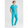 Benetton Green Color Surgical Suit Terikoton Thin Fabric V Neck Form