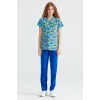 Monster Patterned Surgical Set Terikotton Thin Fabric V-neck Uniform