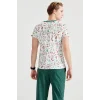 Injector Patterned Lycra Fabric Surgical V-neck Uniform