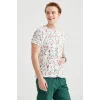 Injector Patterned Lycra Fabric Surgical V-neck Uniform