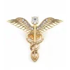 Gold Tıp Sembolü Doktor Aksesuar Broş (Asklepios Asası)