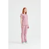 Pink Dry Monochrome Lycra Surgical Set V Neck Uniform